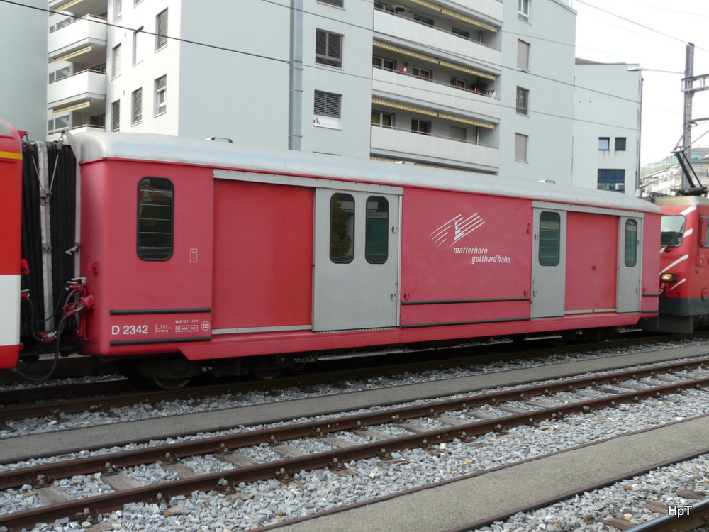 MGB - Gepäckwagen D 2342 in Brig am 25.10.2013