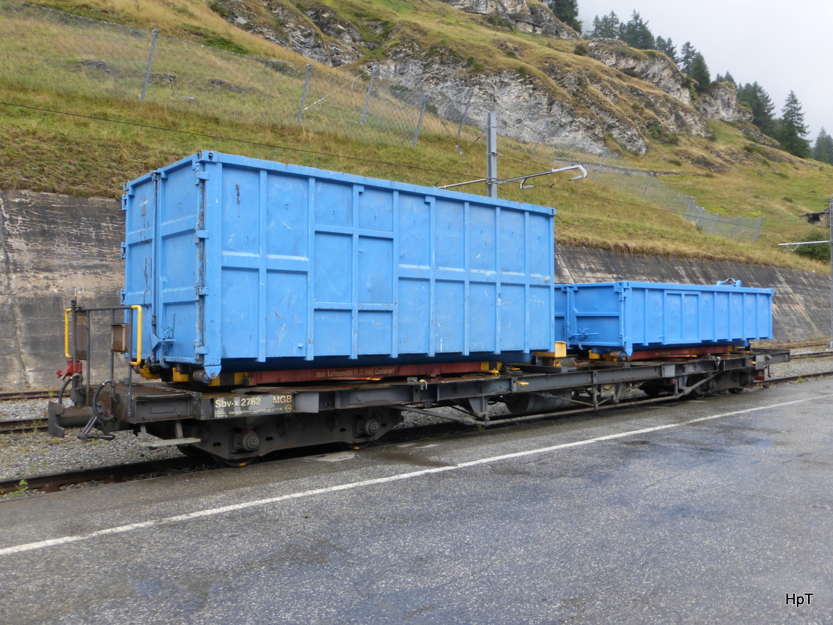 MGB - Güterwagen Sbv-x 2762 in Zermatt am 14.08.2015