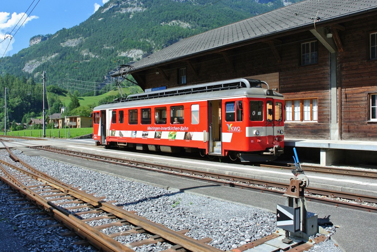 MIB BDe 4/4 Nr. 11 (ex. CJ 604) im Endbahnhof Innertkirchen KWO, 16.07.2014.