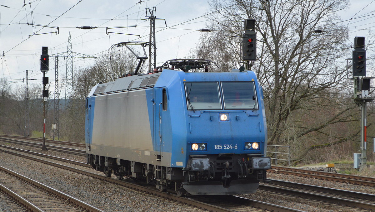 Mieter? mit der Alpha Trains Lok  185 524-6  [NVR-Nummer: 91 80 6185 524-6 D-ATLU] am 02.03.20 Bf. Saarmund.