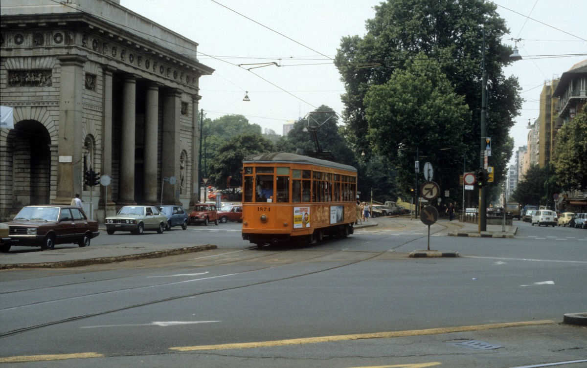 Milano / Mailand ATM SL 9 (Tw 1874) Porta Venezia im August 1984.