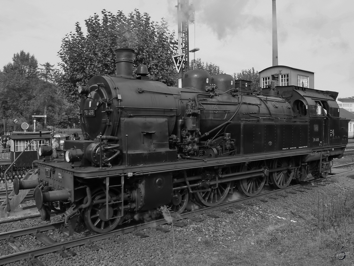 Mit der Dampflokomotive 78 468 waren Mitte September 2018 auch Führerstandsmitfahrten möglich. (Eisenbahnmuseum Bochum-Dahlhausen)
