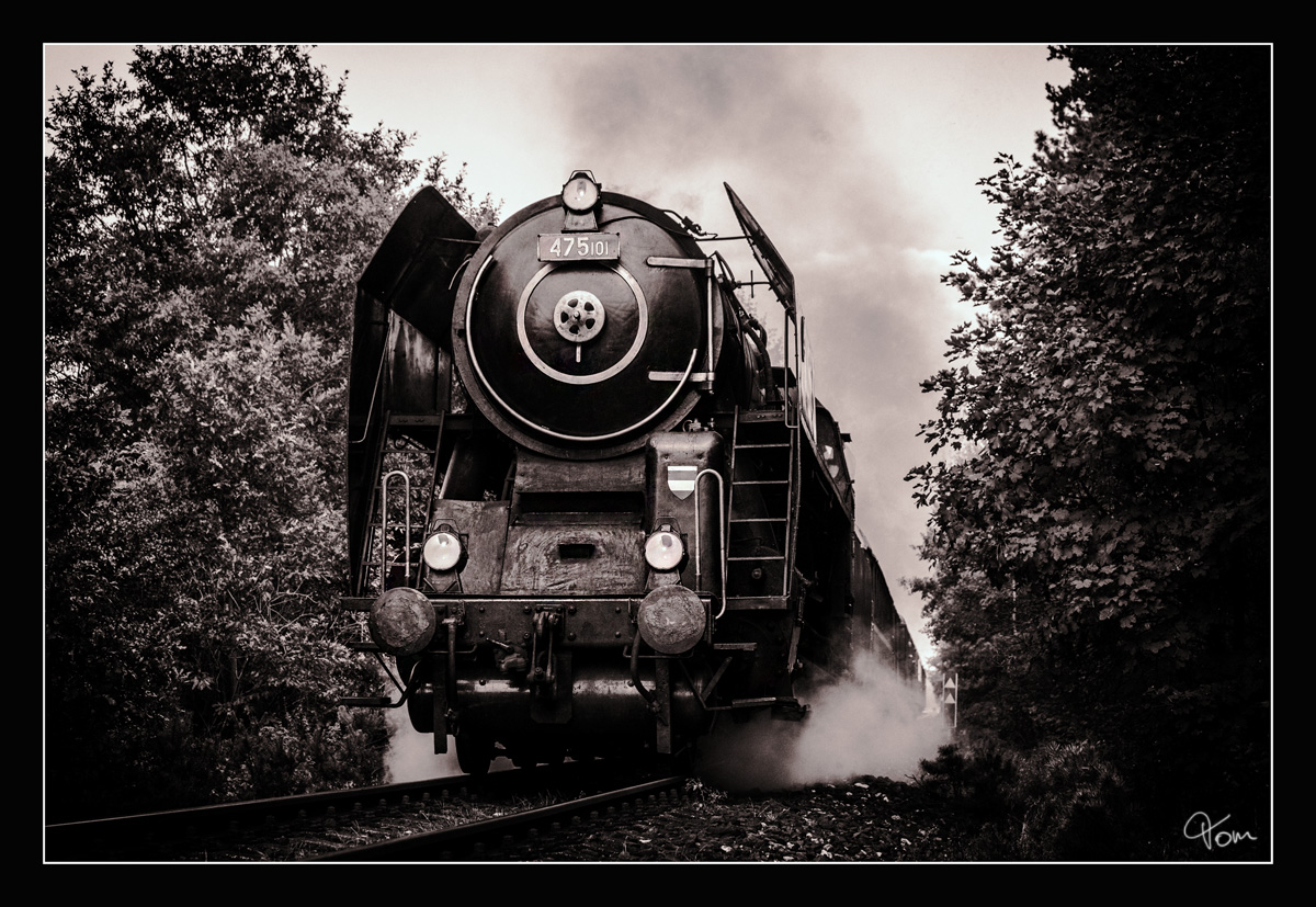 Mit Volldampf braust die 475 101 von Breclav nach Hrusovany nad Jevisovkou. 
Bori les 27.9.2014