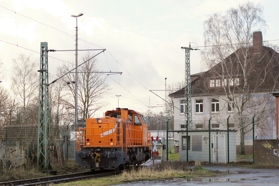 MKB 271 001 (Northrail-Leihlok, mittlerweile für ein anderes Unternehmen unterwegs) // Minden (Westfalen); Gleisanschluss der DB Systemtechnik // 21. Februar 2014