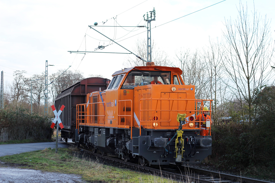 MKB 271 001 (Northrail-Leihlok, mittlerweile für ein anderes Unternehmen unterwegs) // Minden (Westfalen); Gleisanschluss der DB Systemtechnik // 21. Februar 2014