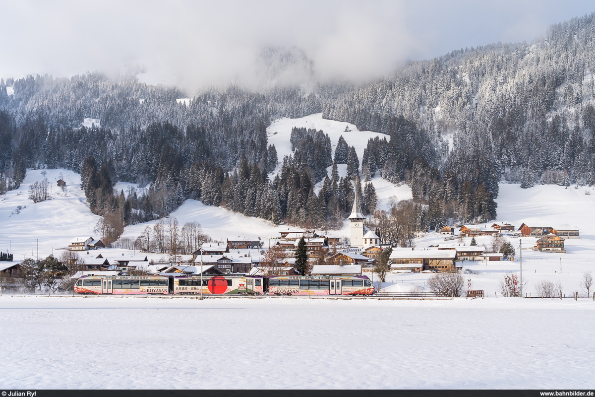 MOB Be 4/4 5002 am 26. Dezember 2020 als Regio Lenk - Zweisimmen bei Stöckli.