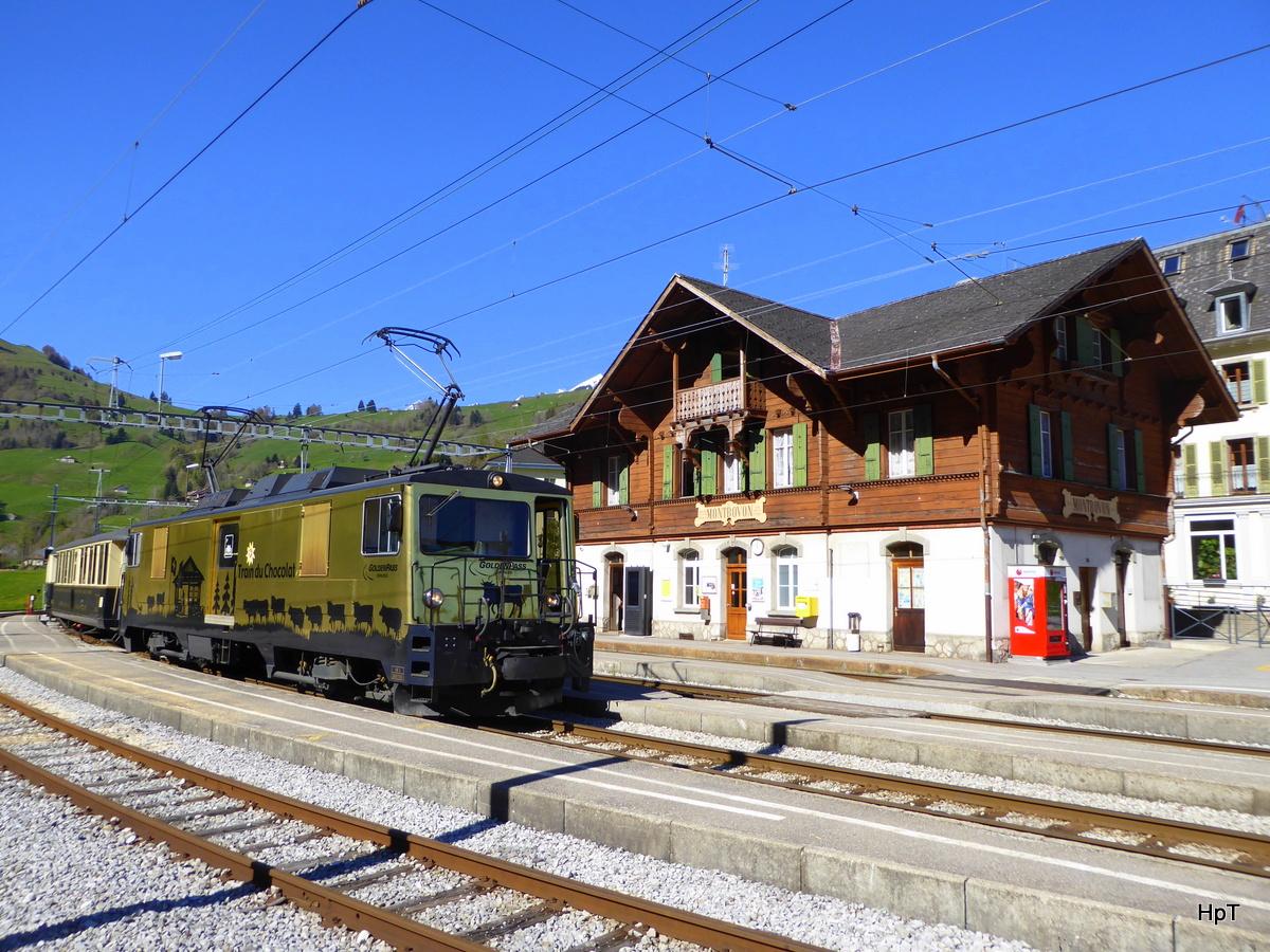 MOB Goldenpass - GDe 4/4 6005 in Montbovon am 05.05.2016