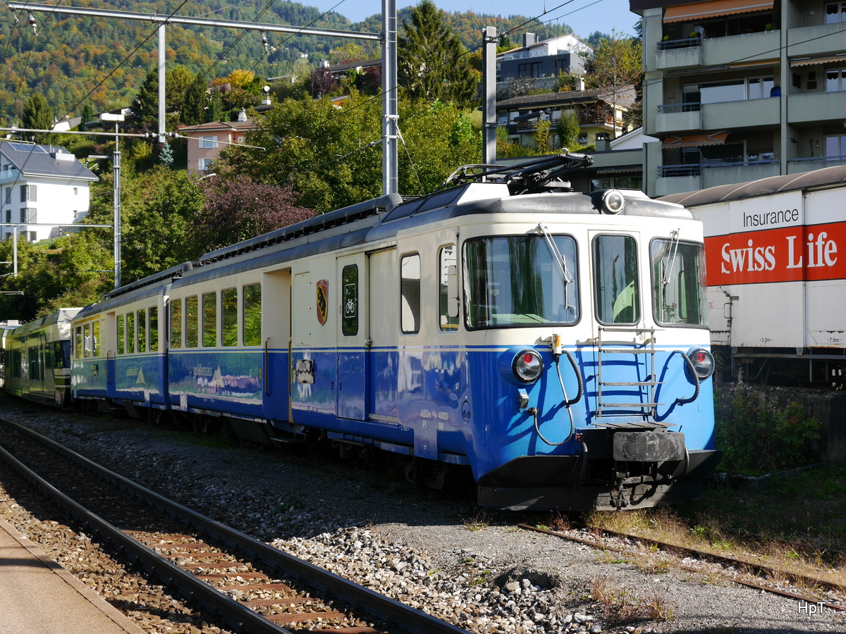 MOB Goldenpass - Triebwagen ABDe 8/8 4003 abgestellt iin Fontanivent am 25.09.2017