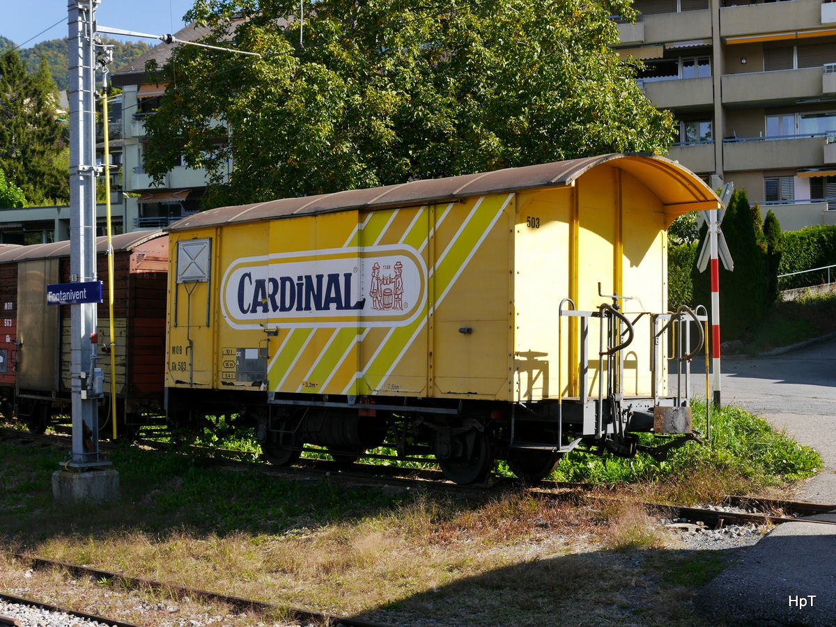 MOB - Güterwagen Gk 503 abgestellt in Fontanivent am 25.09.2017