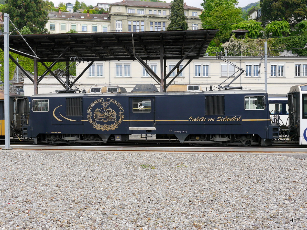 MOB - Lok  GDe 4/4 6002 im Bahnhofsareal von Montreux am 09.05.2017