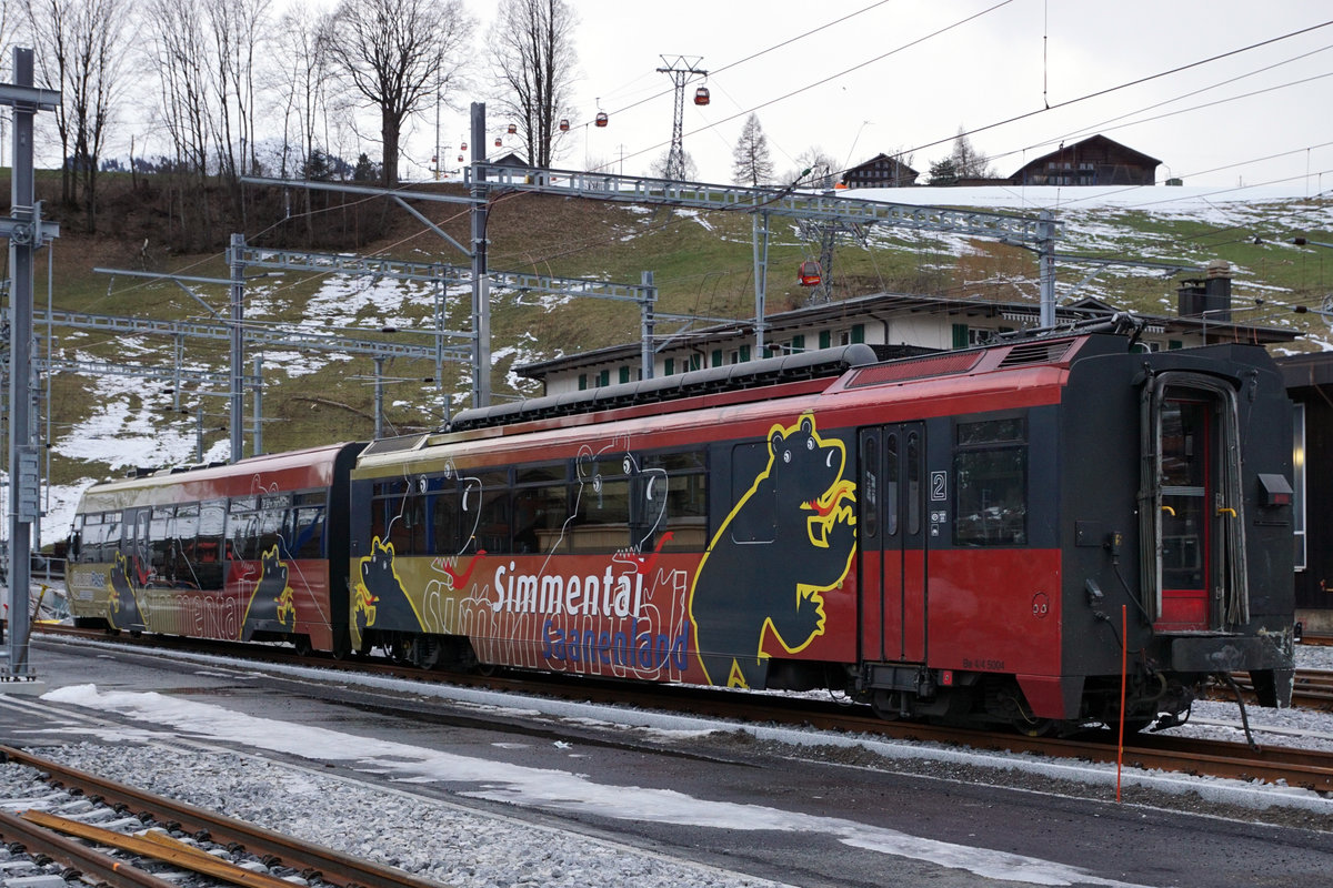 MOB:  Montreux-Berner Oberland-Bahn.
Impressionen vom 8. Januar 2018 mit den Triebzügen der Serie 5000.
Foto: Walter Ruetsch
