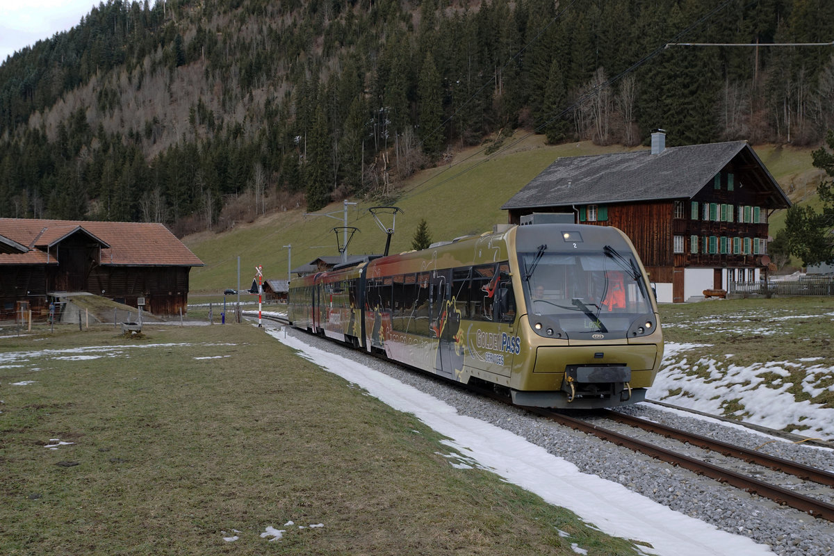 MOB:  Montreux-Berner Oberland-Bahn.
Impressionen vom 8. Januar 2018 mit den Triebzügen der Serie 5000.
Foto: Walter Ruetsch
