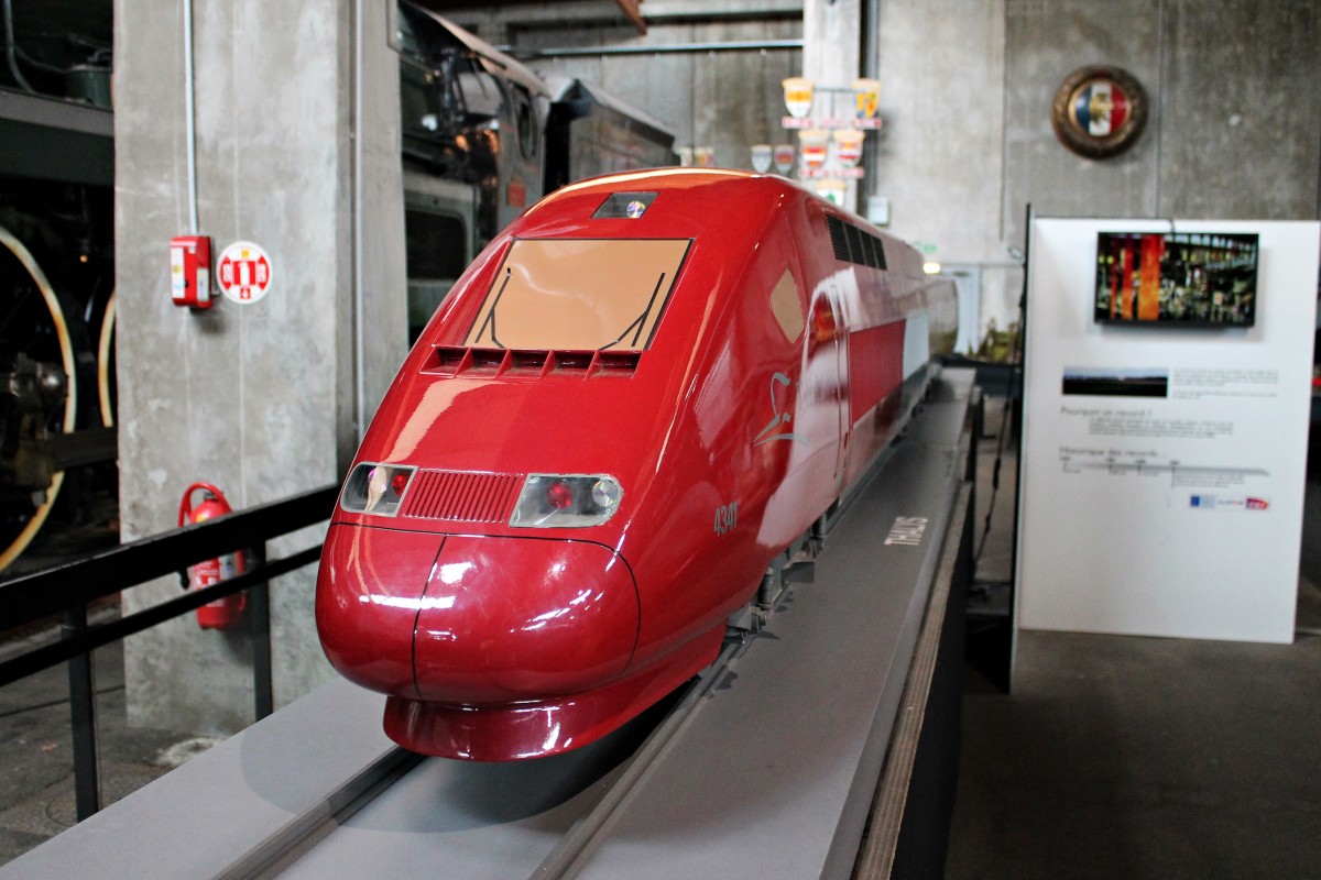 Modell des Thalys 4341 im Cité du Train in Mulhouse. (20.08.2014)
