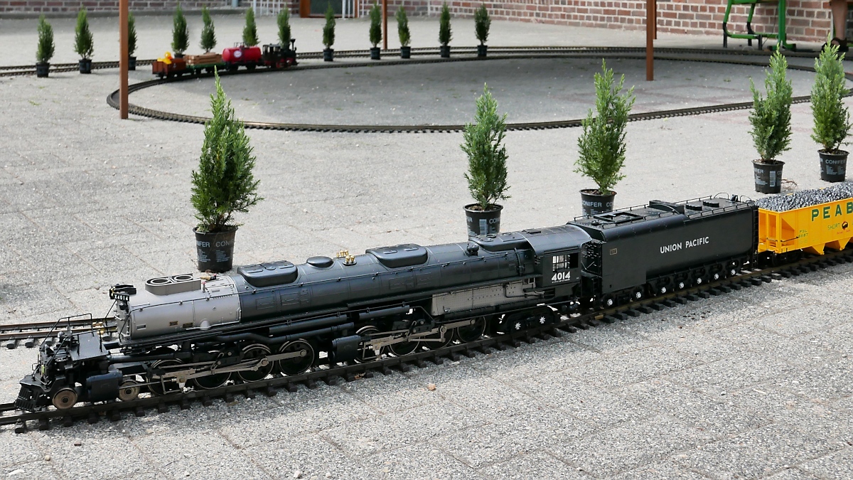 Modell des Union Pacific Big Boy 4014 auf der  Internationale Modellbahn- und Modellbau-Ausstellung 2018  in Straelen, 10.6.2018 