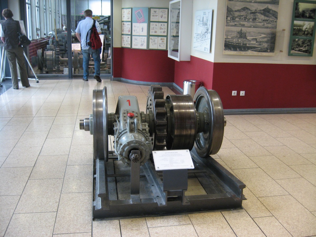 Modell des Zahnrades der Drachenfelsbahn gesehen am 6.6.10 in der Talstation der Drachenfelsbahn.