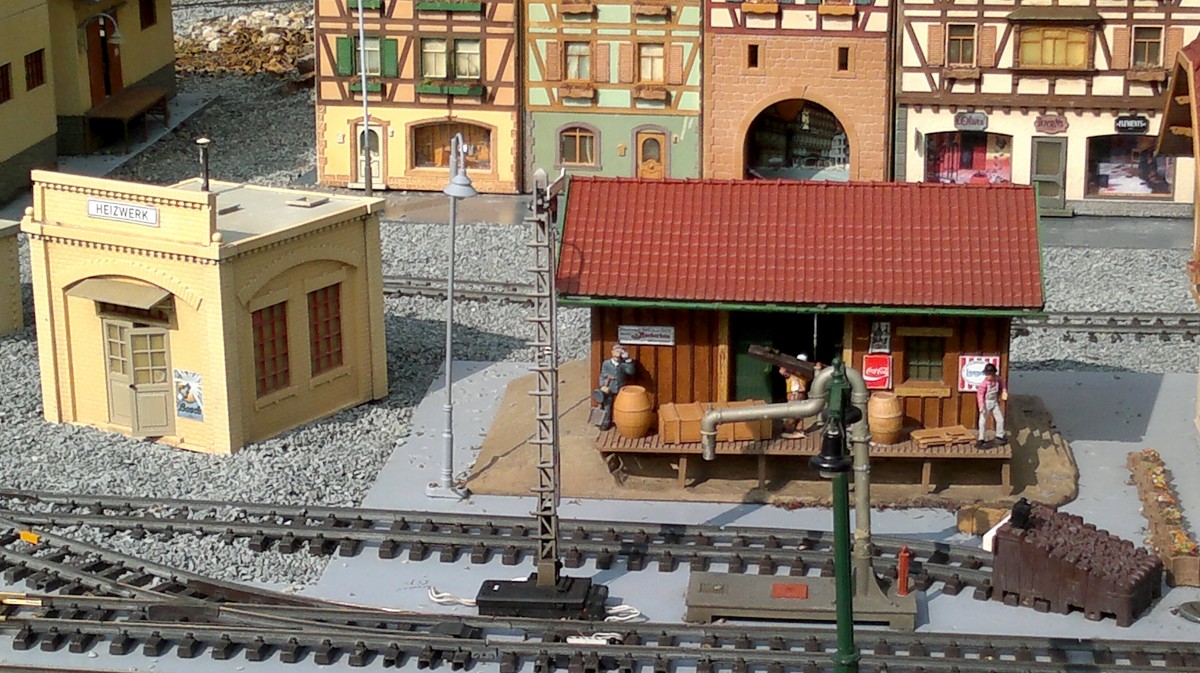 Modellbahn Szene auf einer Gatenbahnanlage in Kuhberg Vogtland. Foto 12.04.2014
