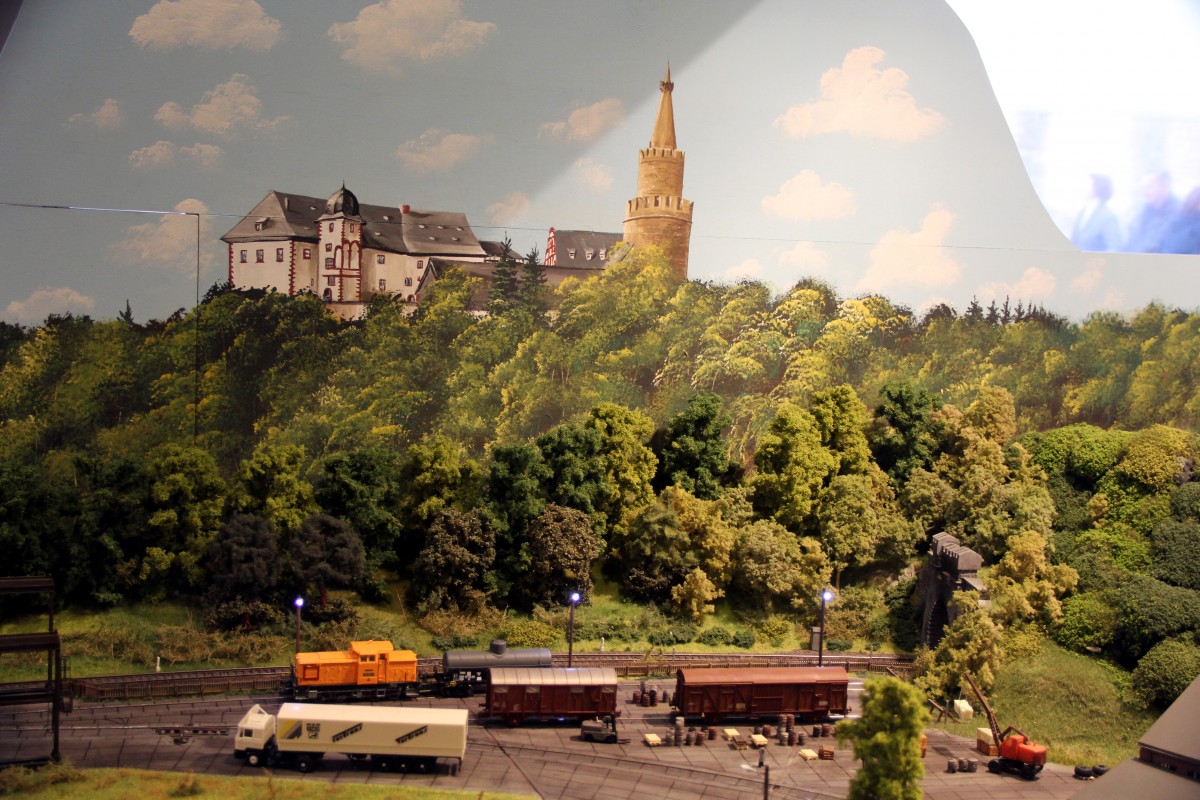 Modellbahn Szene auf einer Modellbahnanlage in Gera. Foto 09.11.2013 