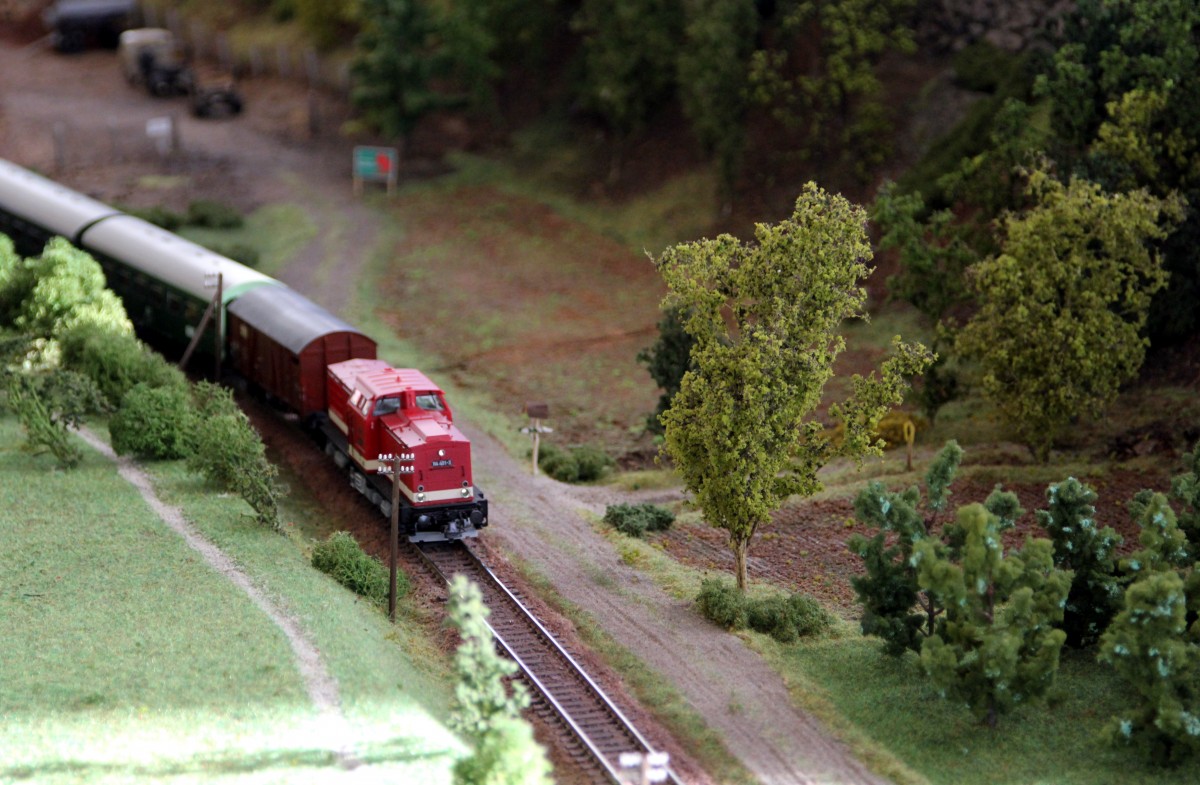 Modellbahn Szene auf einer Modellbahnanlage in Gera. Foto 09.11.2013 