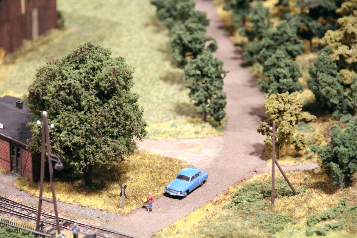 Modellbahn Szene auf einer Modellbahnanlage in Gera. Foto 09.11.2013