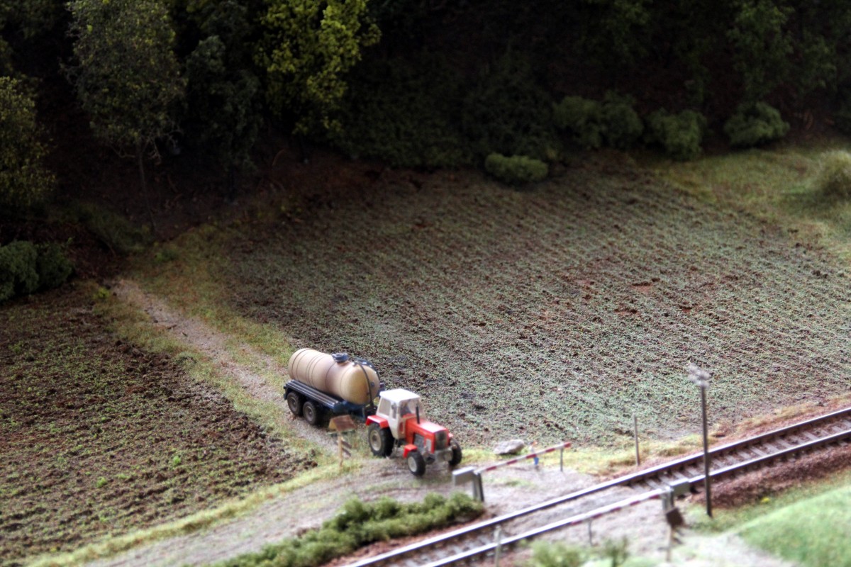 Modellbahn Szene auf einer Modellbahnanlage in Gera. Foto 09.11.2013