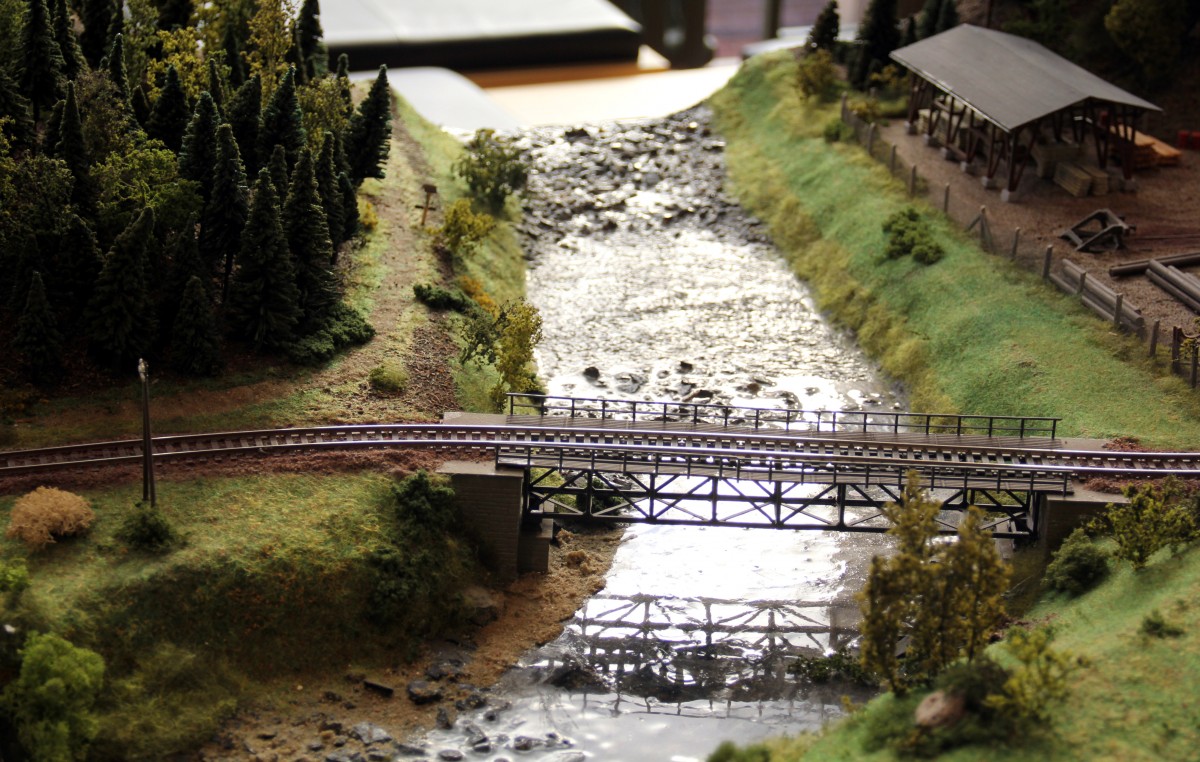 Modellbahn Szene auf einer Modellbahnanlage in Gera. Foto 09.11.2013