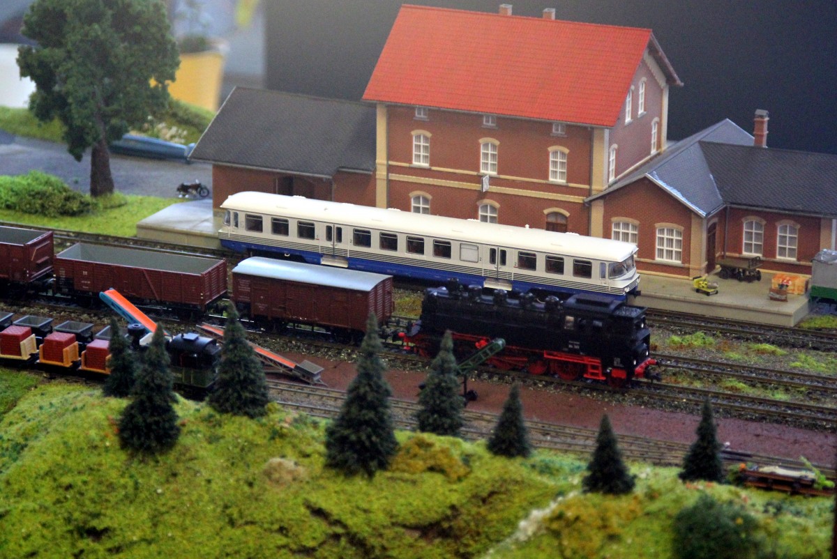 Modellbahn Szene auf einer Modellbahnanlage in Gera. Foto 09.11.2013