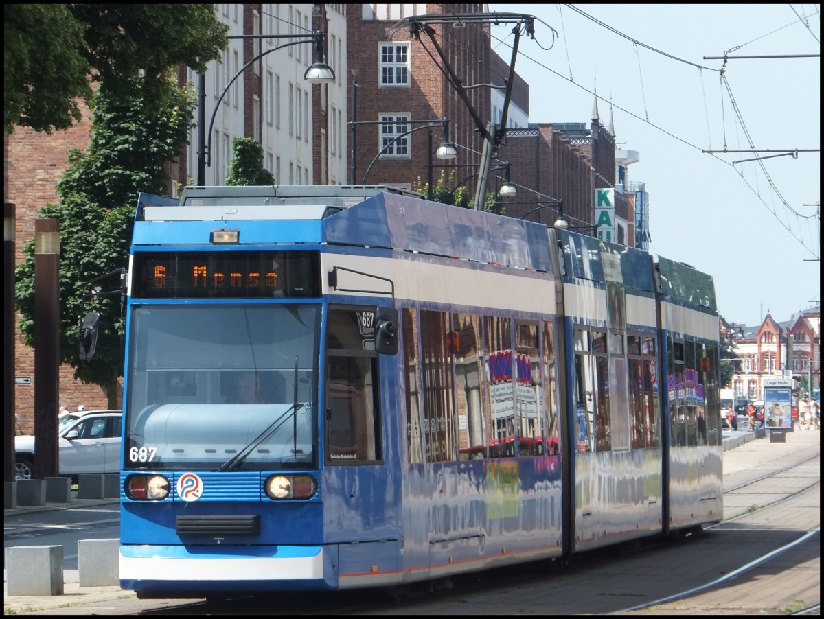 Moderne Straenbahn in Rostock am 08.07.2013