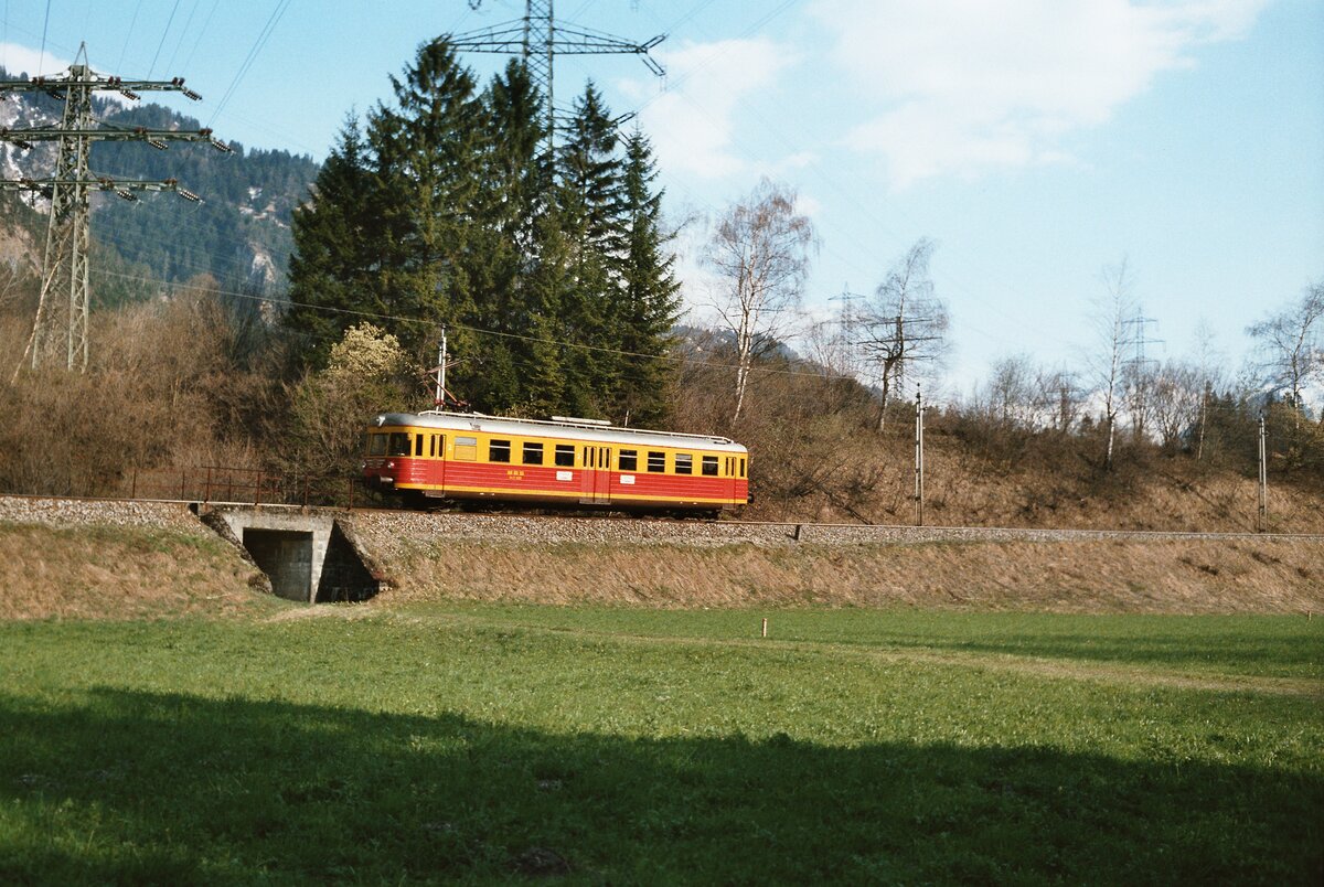 Montafonerbahn, ET 10.101 (von der Eilsener Kleinbahn erworben, dort unter der Nummer ET 204 geführt), 23.04.1984