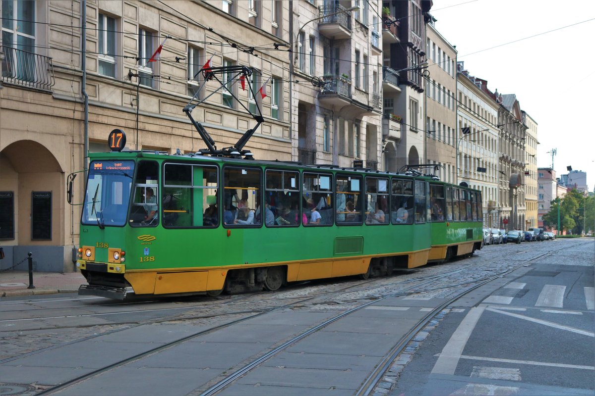 MPK Poznan Kontsal 105Na Wagen 138+1xx am 16.07.18 in Posen (Polen)