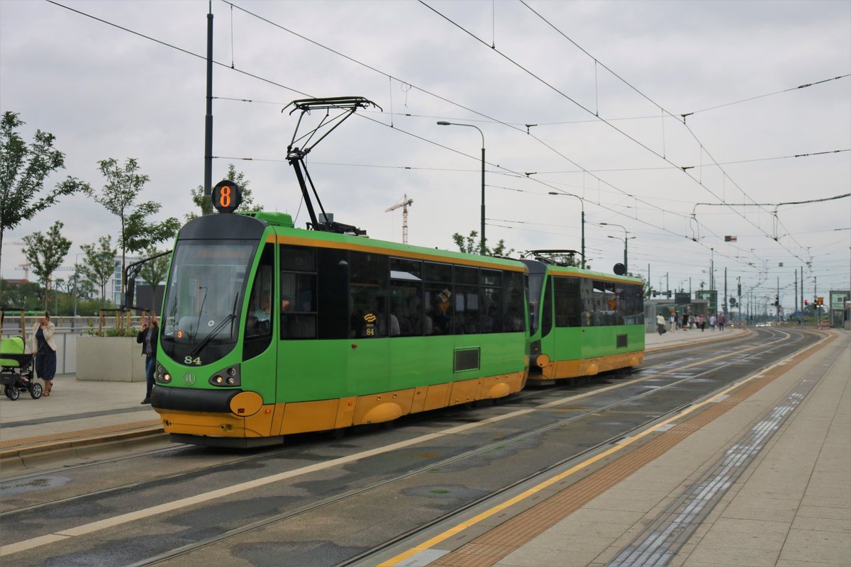 MPK Poznan Moderus Alfawagen 284+2xx am 17.07.18 in Posen (Polen)