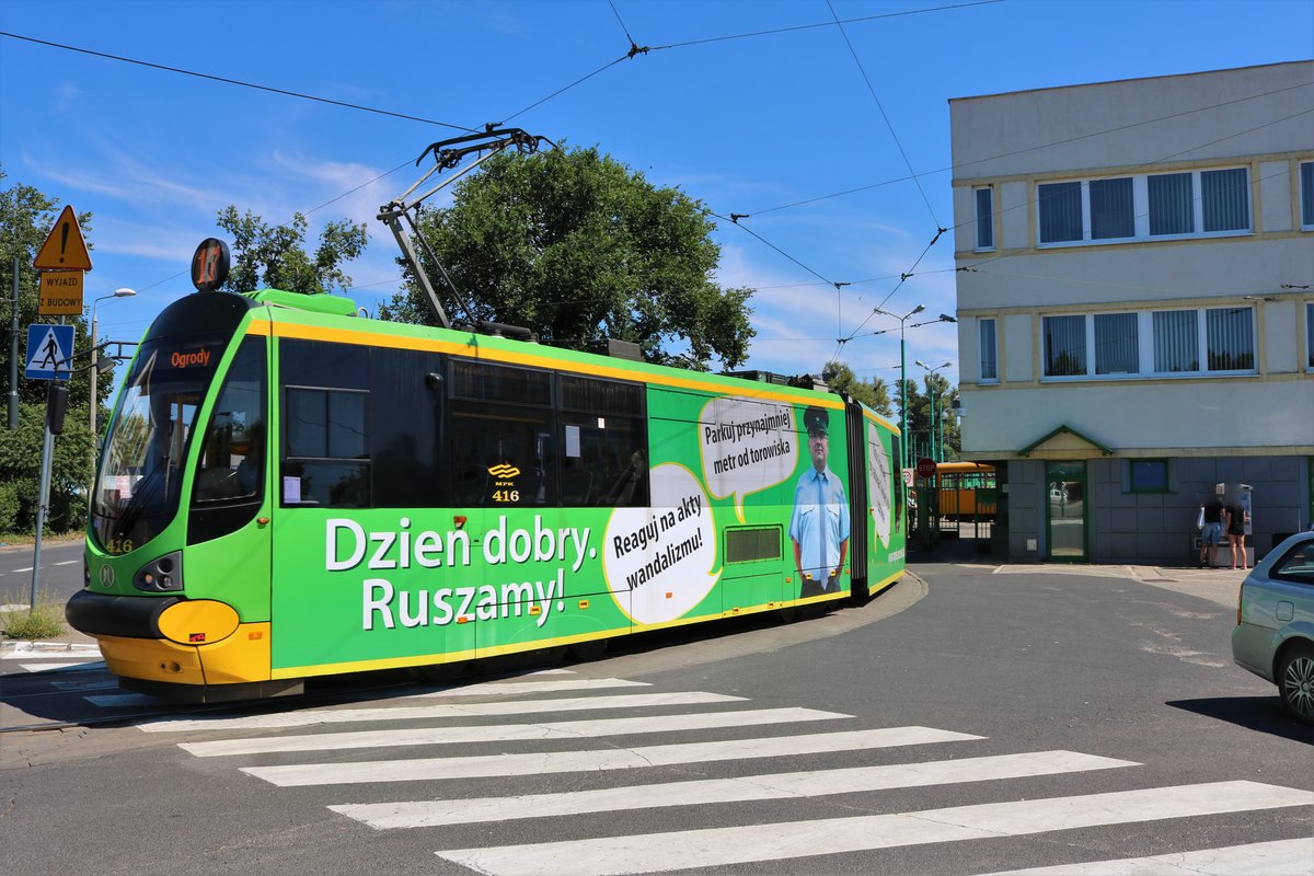 MPK Poznan Moderus Betawagen 416 auf der Linie 17 am 14.07.18 in Posen (Polen)
