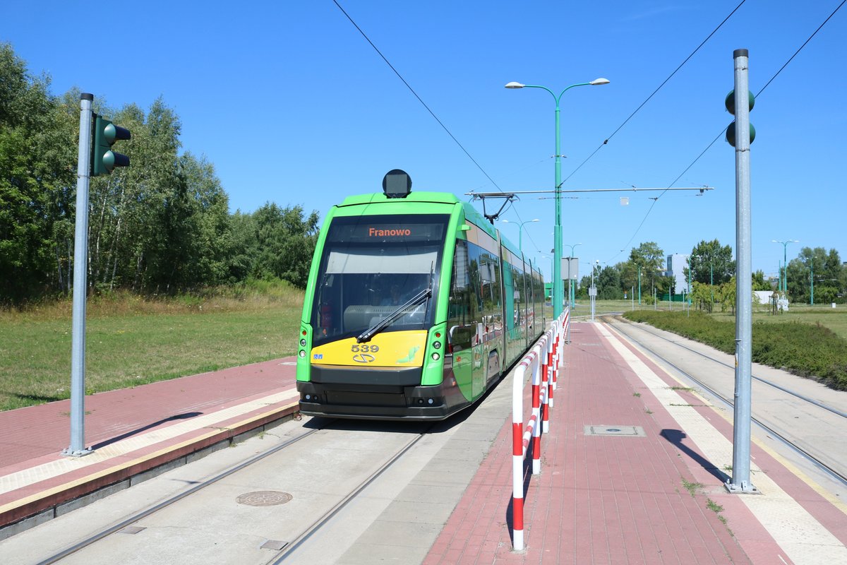 MPK Poznan Solaris Tramino Wagen 539 am 15.07.18 in Posen (Polen) 