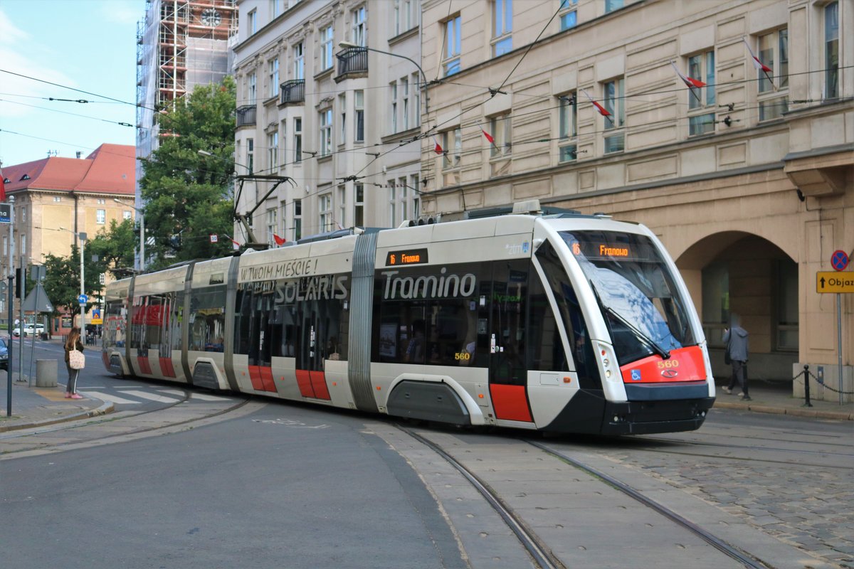 MPK Poznan Solaris Tramino Wagen 560 am 16.07.18 in Posen (Polen)
