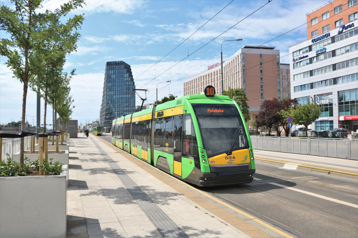 MPK Poznan Solaris Tramino Wagen 534 am 16.07.18 in Posen (Polen)