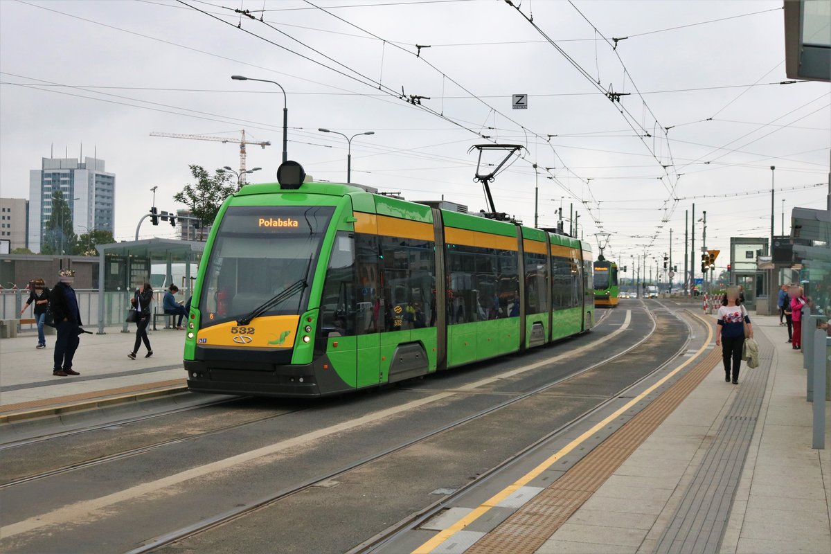 MPK Poznan Solaris Tramino Wagen 532 am 19.07.18 in Posen (Polen)
