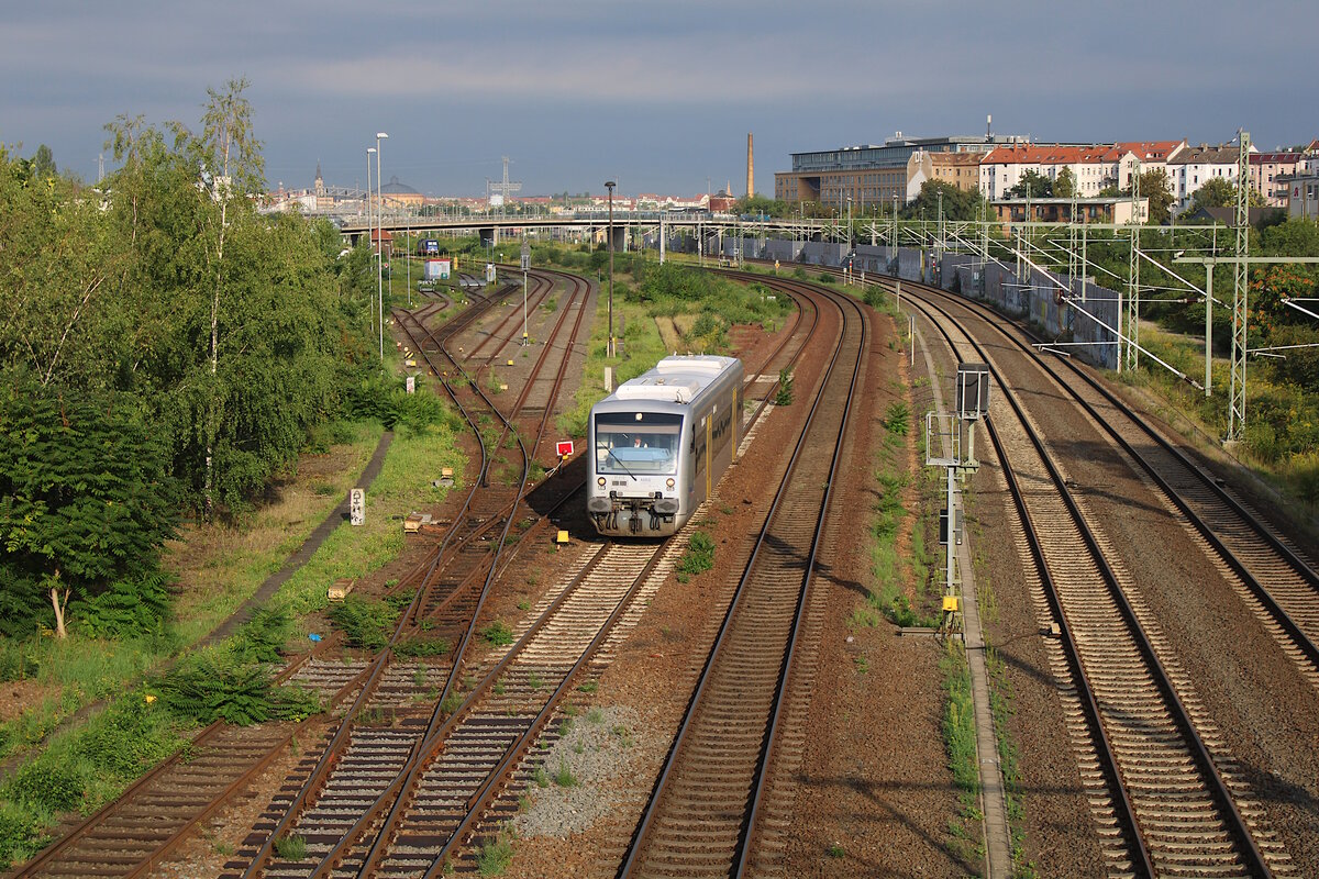 MRB 650 551 rangiert in Leipzig-Volkmarsdorf. (21.08.2023)