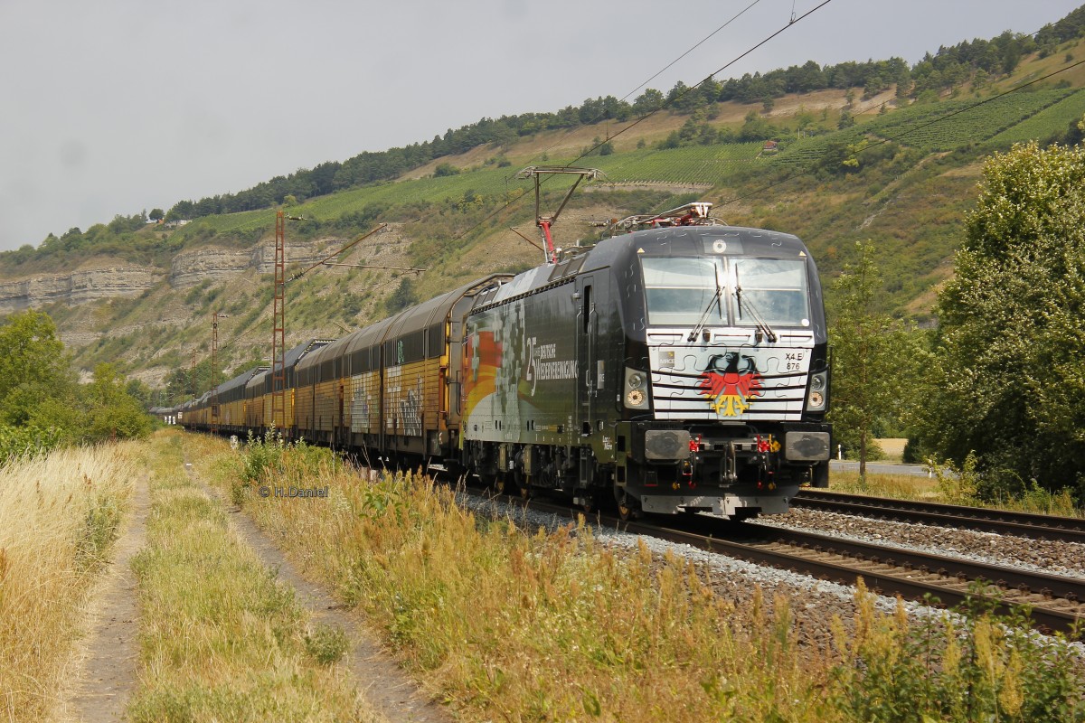 MRCE 193 876/X4 E-876  25 Mauerfall  Vectron mit einem ARS Altmannzug in Th�ngersheim, Juli 2015.