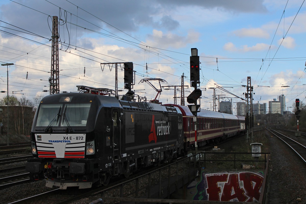 MRCE Dispolok/Bräunert/Transpetrol X4E-872 (193 872) am 23.3.14 mit einem Sonderzug in Essen-West.