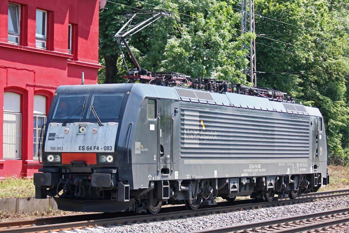 MRCE Dispolok/SBB Cargo ES 64 F4-083 am 7.7.13 als Tfzf in Ratingen-Lintorf.