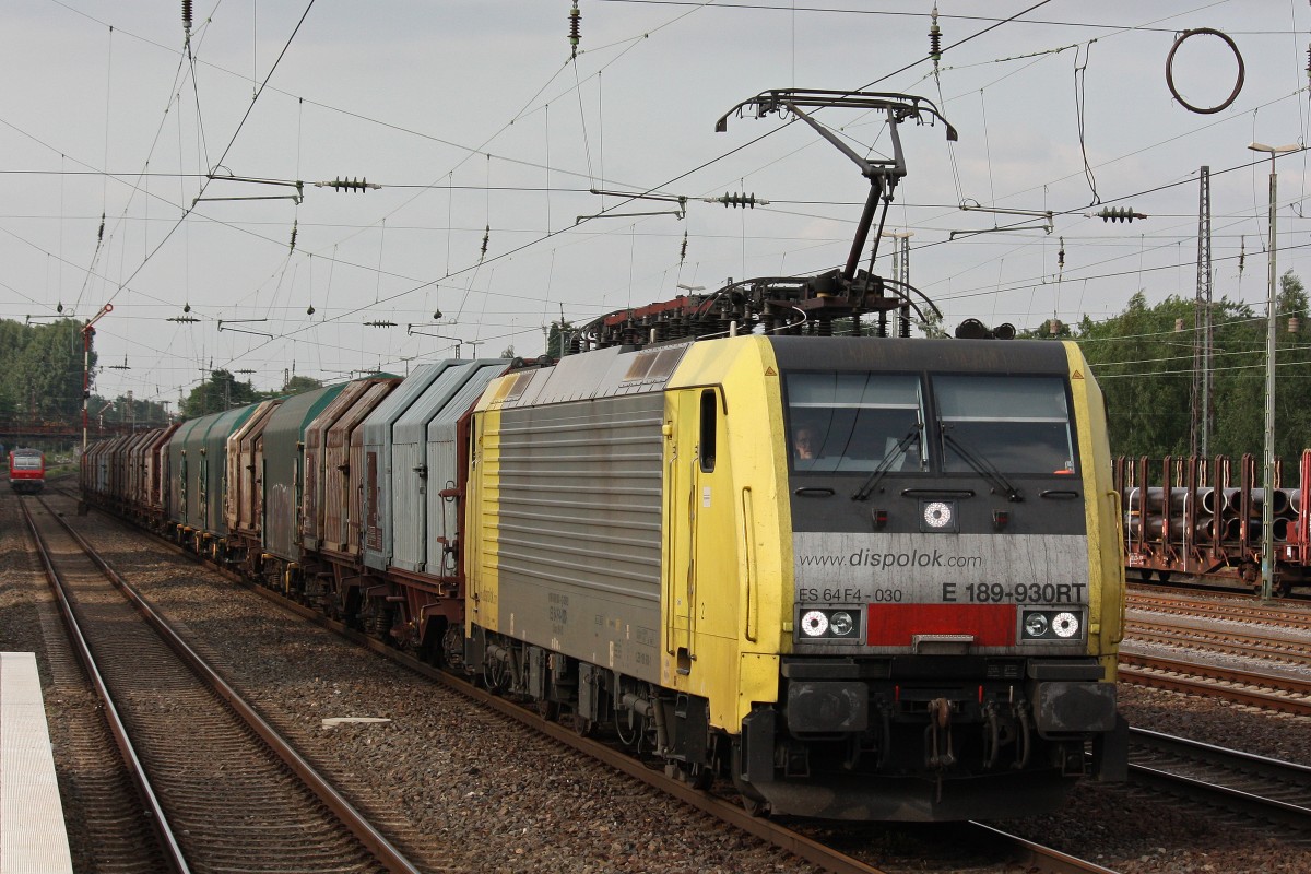 MRCE Dispolok/TXL ES 64 F4-030 am 10.7.13 mit einem Stahlzug in Dsseldorf-Rath.