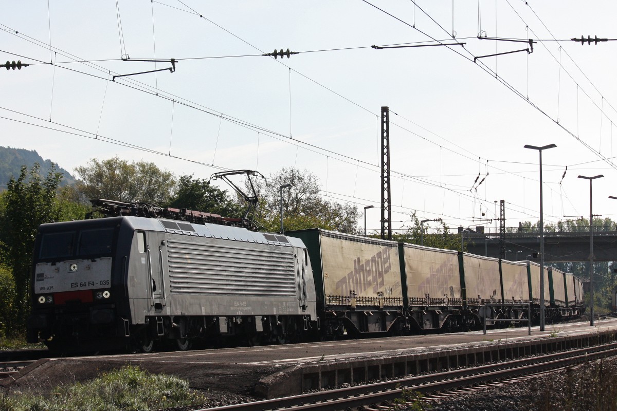 MRCE Dispolok/TXL ES 64 F4-035 am 27.9.13 mit einem KLV in Retzbach-Zellingen.