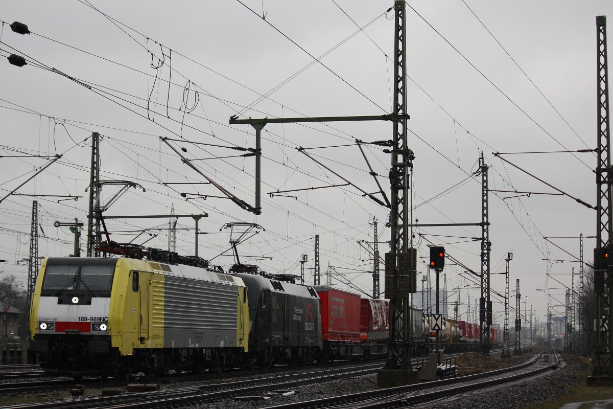 MRCE Dispolok/TXL ES 64 F4-089+MRCE Dispolok/TXL ES 64 U2-099 am 9.3.13 mit einem KLV in Oberhausen-West.
Gru an den Tf!