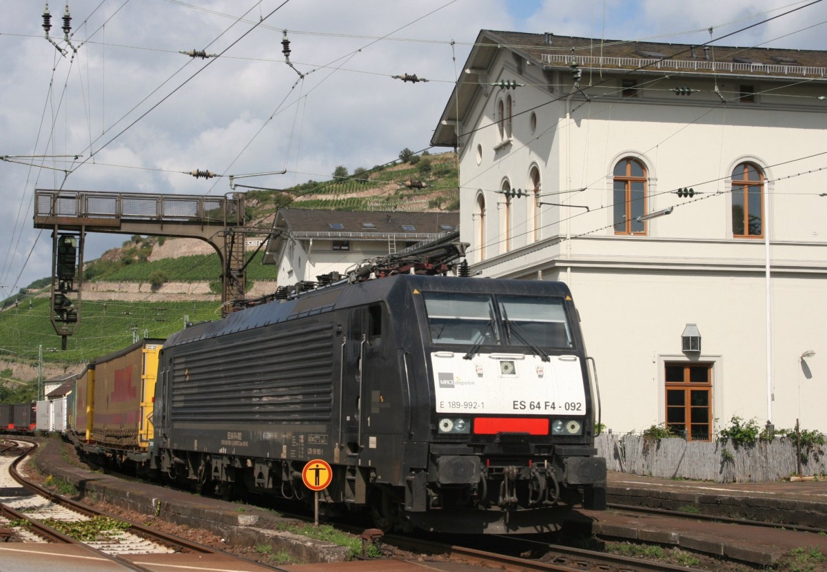 MRCE ES 64 F4-092 mit DGS 41083 (TXL, Venlo–Melzo) am 08.07.2011 in R�desheim (Rhein)