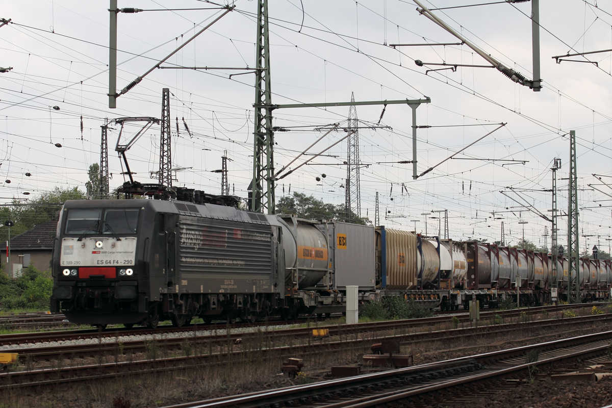 MRCE ES 64 F4-290 unterwegs für SBB Cargo in Oberhausen-West 5.10.2019