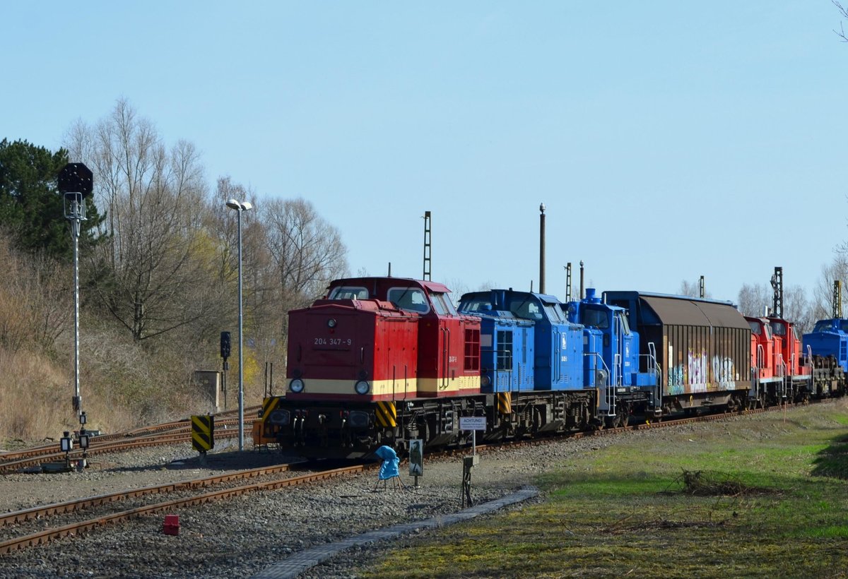 MTEG 202 347-1 / 204 347-9 bei der Pressnitztalbahn in Espenhain bei Leipzig 02.04.2016