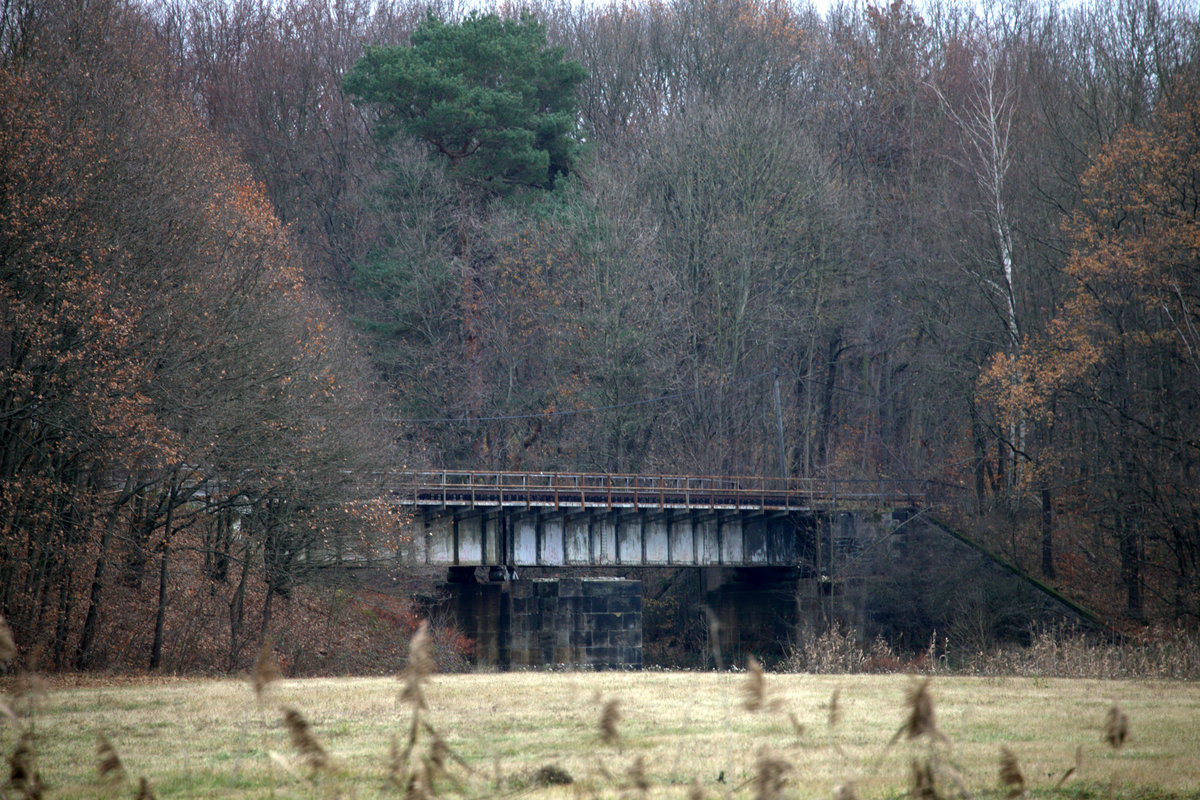 Muldenbrücke nahe Nossen, Strecke Nossen-Roßwein-Großbothen, Novemberstimmung.
28.11.2020  13:56 Uhr.  