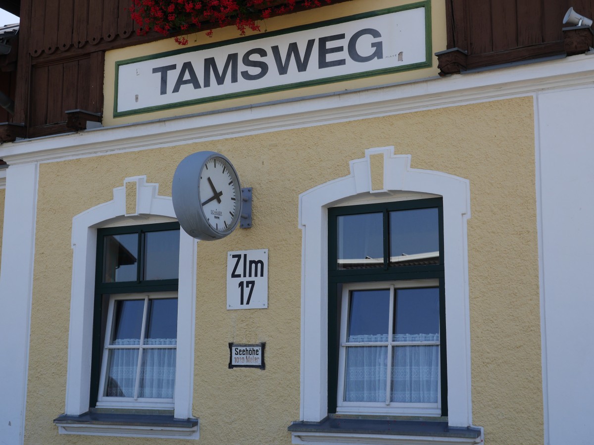 Murtalbahn EG Bahnhof Tamsweg, Gleisseite; 13.08.2015
