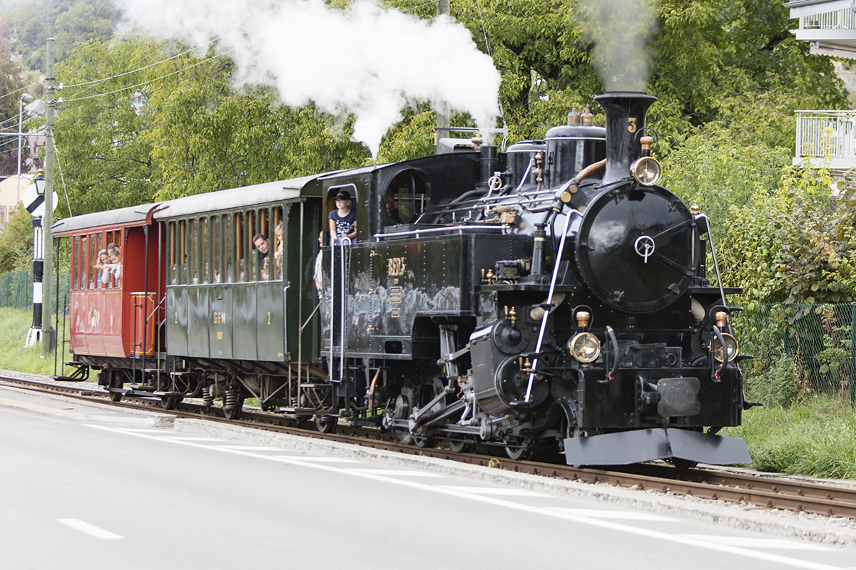 Museumsbahn Blonay-Chamby, HG 3/4, 3, 23.09.2018, Blonay ( ex. BFD ) 