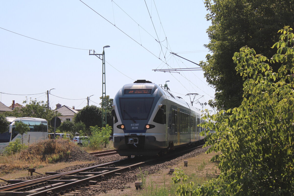 M�V-START 415 018 + 415 041 als IR 18403  D�li ← Parti  von Fony�d nach Budapest-D�li, am 30.07.2026 in Si�fok.