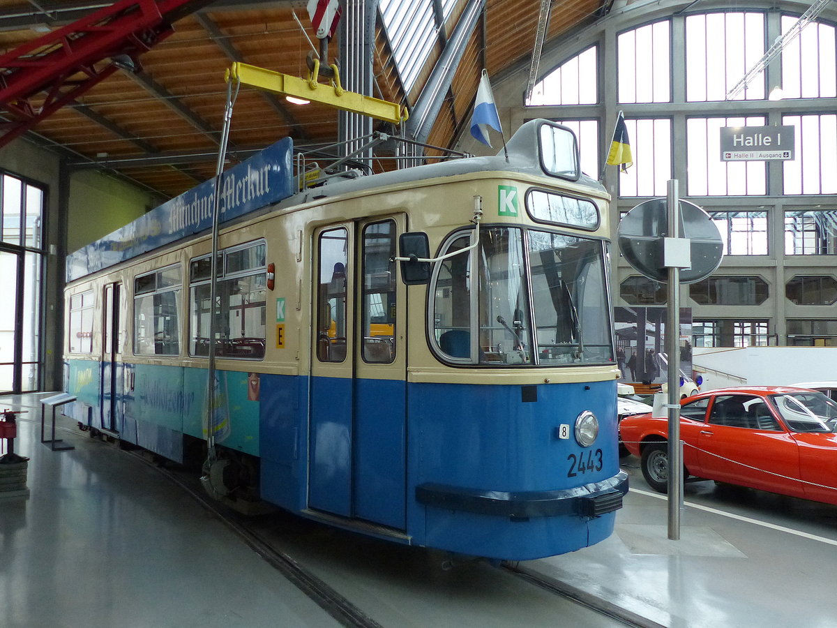 MVG 2443 am 11.02.2020 im Verkehrszentrum vom Deutschen Museum in München.